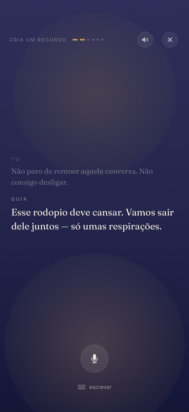 Conte o que está pensando · Nook