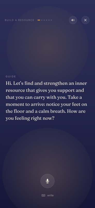 Voice-guided session in Nook